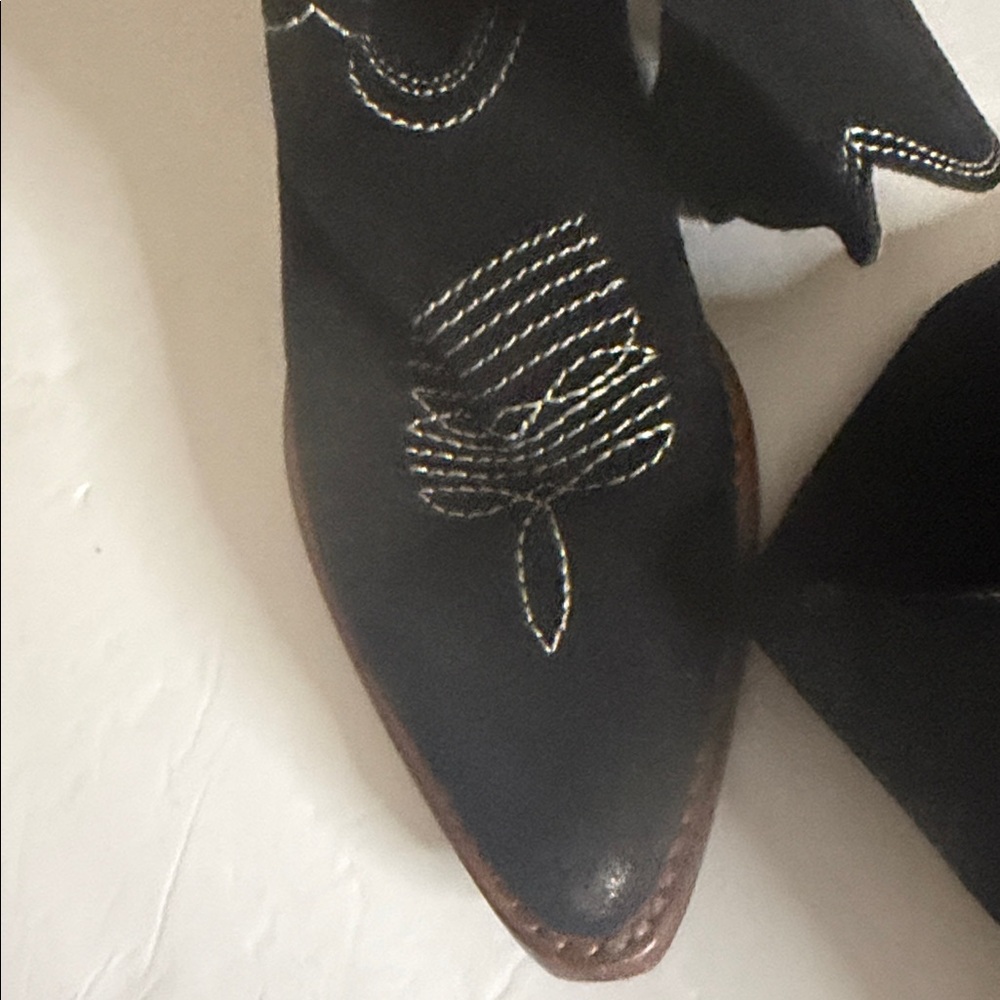 Patricia Nash Bergamo Black Western suede Heeled Boots - Picture 4 of 11